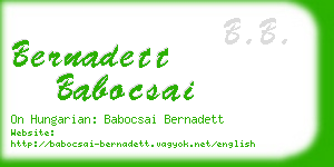 bernadett babocsai business card